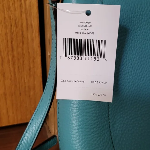 Brand NEW Kate Spade Harlow Crossbody in Stone Blue Pebbled Leather - Picture 6 of 7